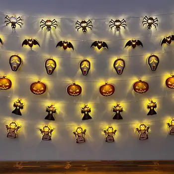 

LED Props Pumpkin Skeleton Spirit DIY Halloween Decoration Battery Box Light String Decorative Lights