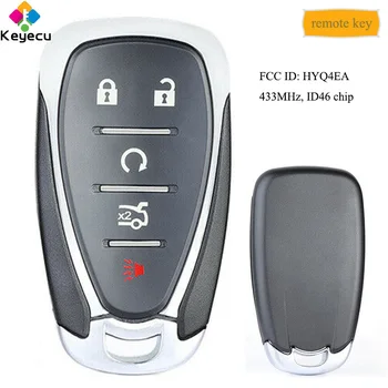 

KEYECU Smart Remote Control Car Key With 5 Buttons 433MHz - FOB for Chevrolet Camaro Cruze Malibu 2016 2017 2018 FCC ID: HYQ4EA