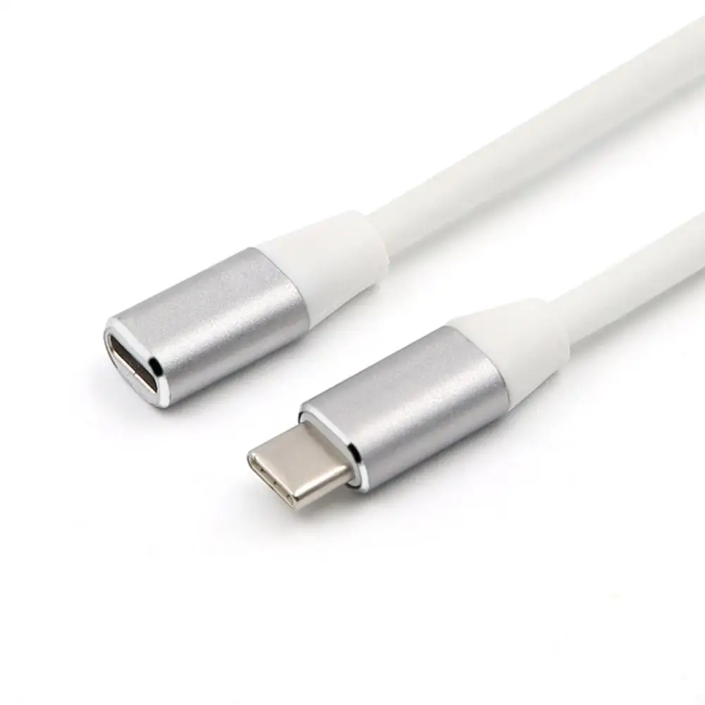 1 метр usb type C кабель-удлинитель USB 3,1 USB-C Штекерный к женскому удлиняющий провод удлинитель шнур соединитель док-станция - Цвет: Серый