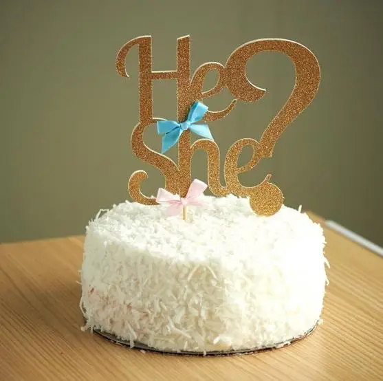 1 шт., милые топперы для кексов с надписью «Happy Birthday» для девочек или мальчиков, цвета: золотистый, серебристый, он или она, украшение для торта