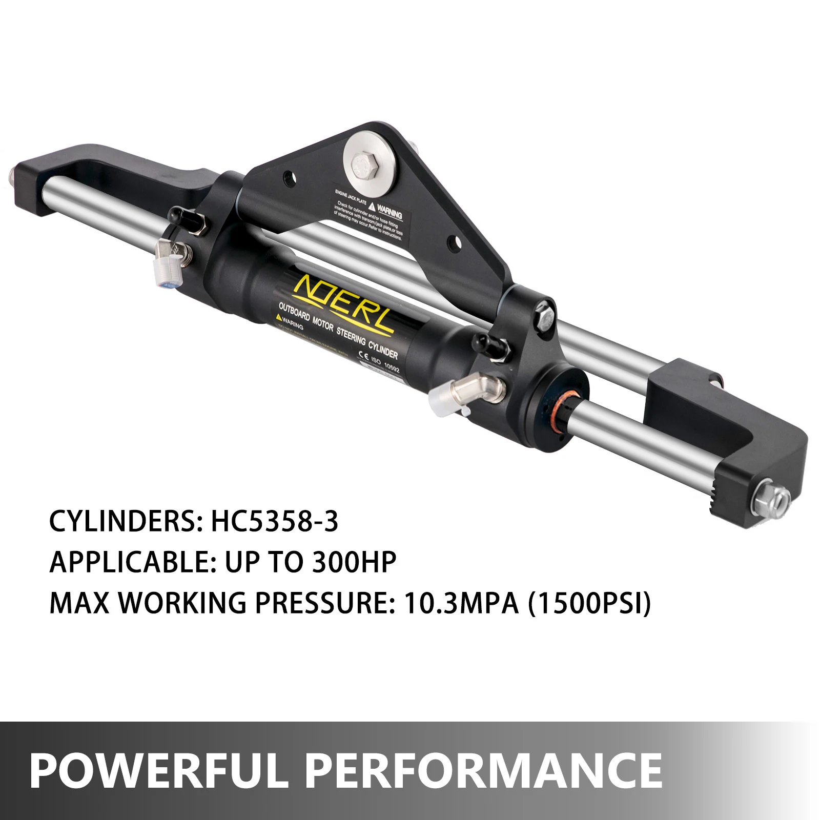 SucceBuy 300HP Boat Hydraulic Steering Cylinder HC5345-3 HC5358-3 for BayStar Teleflex Marine Outboard Steering Boat Accessories