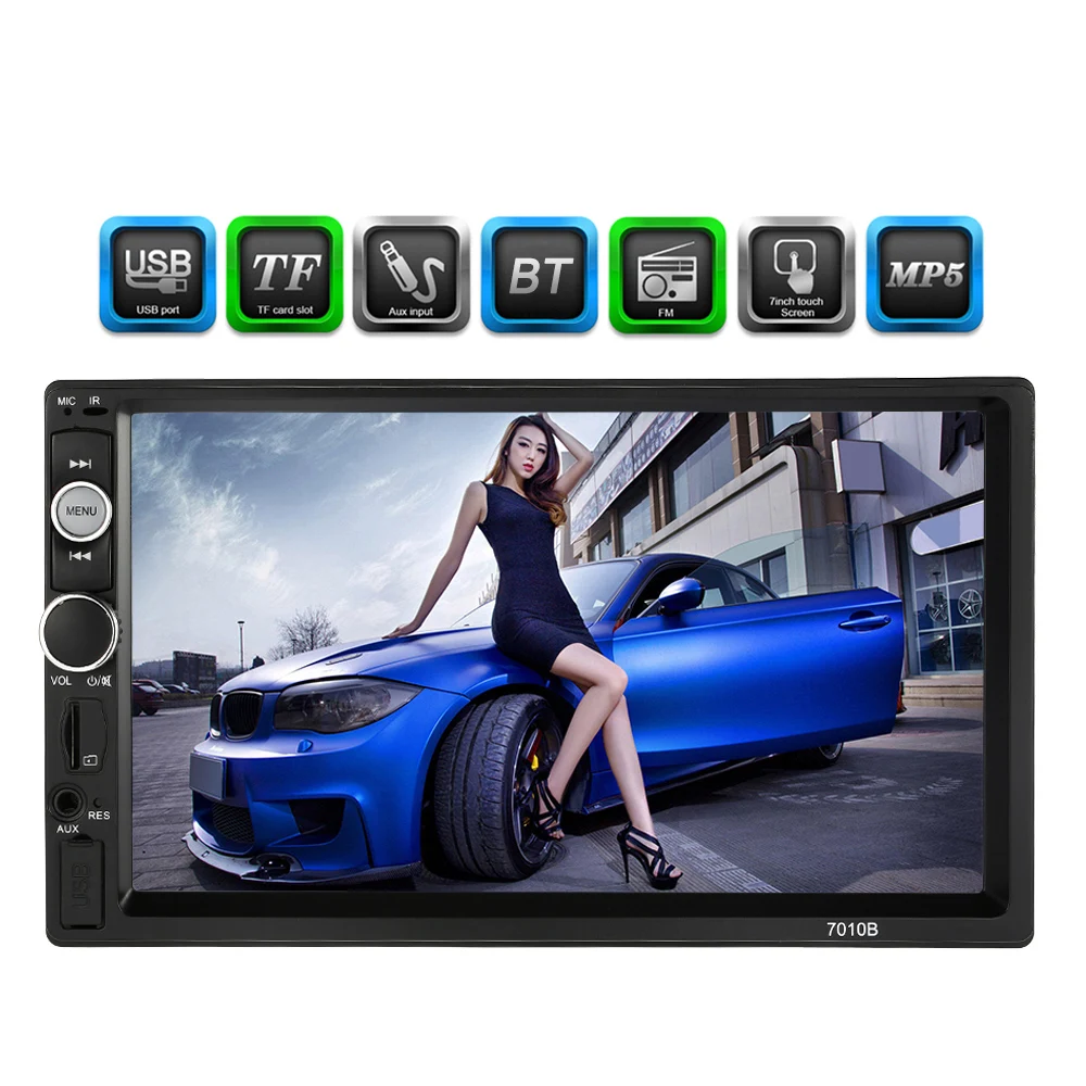 2 Din автомагнитола 7 дюймов HD Touch Scree Bluetooth двойной Din автомагнитола MP5 плеер мультимедийное радио развлечения USB/TF FM Aux