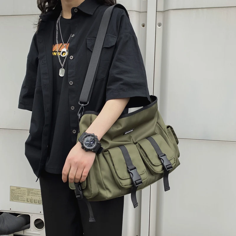  Bolso de hombro para hombre Bolso de mensajero bolso de  estudiante de cuero vertical mini bolso, Negro - : Ropa, Zapatos y Joyería