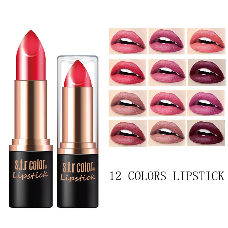 

9 Colors Matte Lipstick Waterproof Moisturizing Long Lasting Lipstick Lips Makeup Rouge A Matte Water-Resistant Easy to Wear