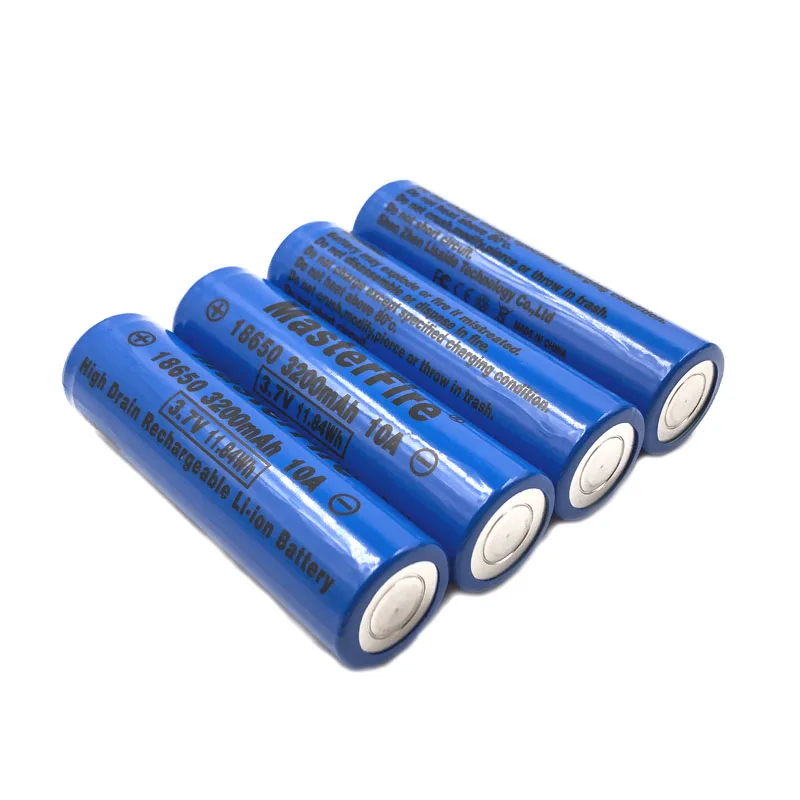 

MasterFire 18pcs/lot Original 18650 3200mah 10A 3.7V 11.84Wh Battery High Drain Rechargeable Lithium Batteries Cell For e-cigs