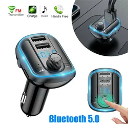Transmisor FM con Bluetooth 5,0 para coche, adaptador de Radio MP3, 2 USB, Cargador Universal, piezas interiores, accesorios para coche