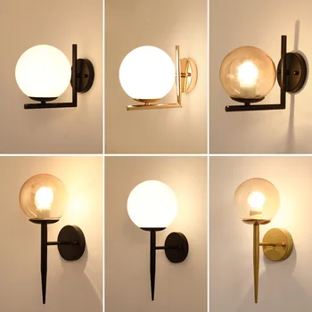 

The Nordic American Village Wall Minimalist Modern Black and White with Pattern Living Room Bedroom Bedside Hallway Stairs Lamps