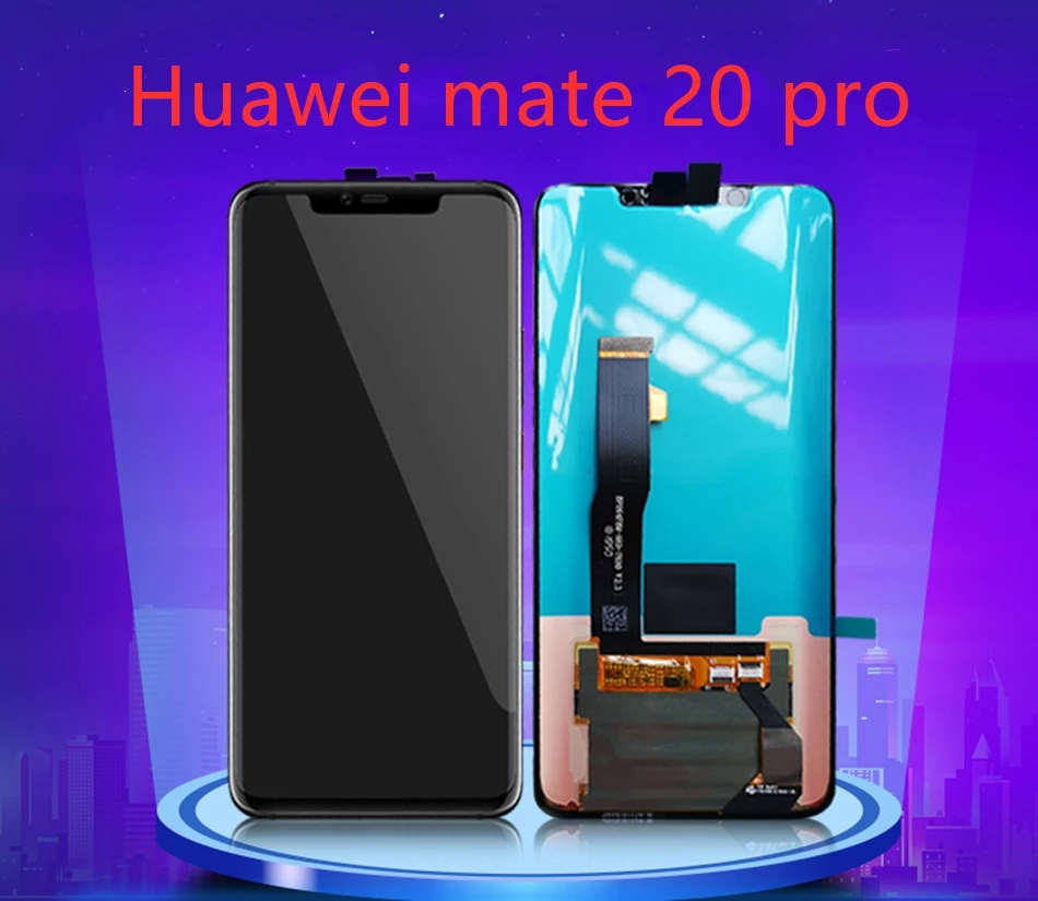 6,39 ''дисплей с рамкой для замены отпечатков пальцев для huawei mate 20 Pro lcd кодирующий преобразователь сенсорного экрана в сборе