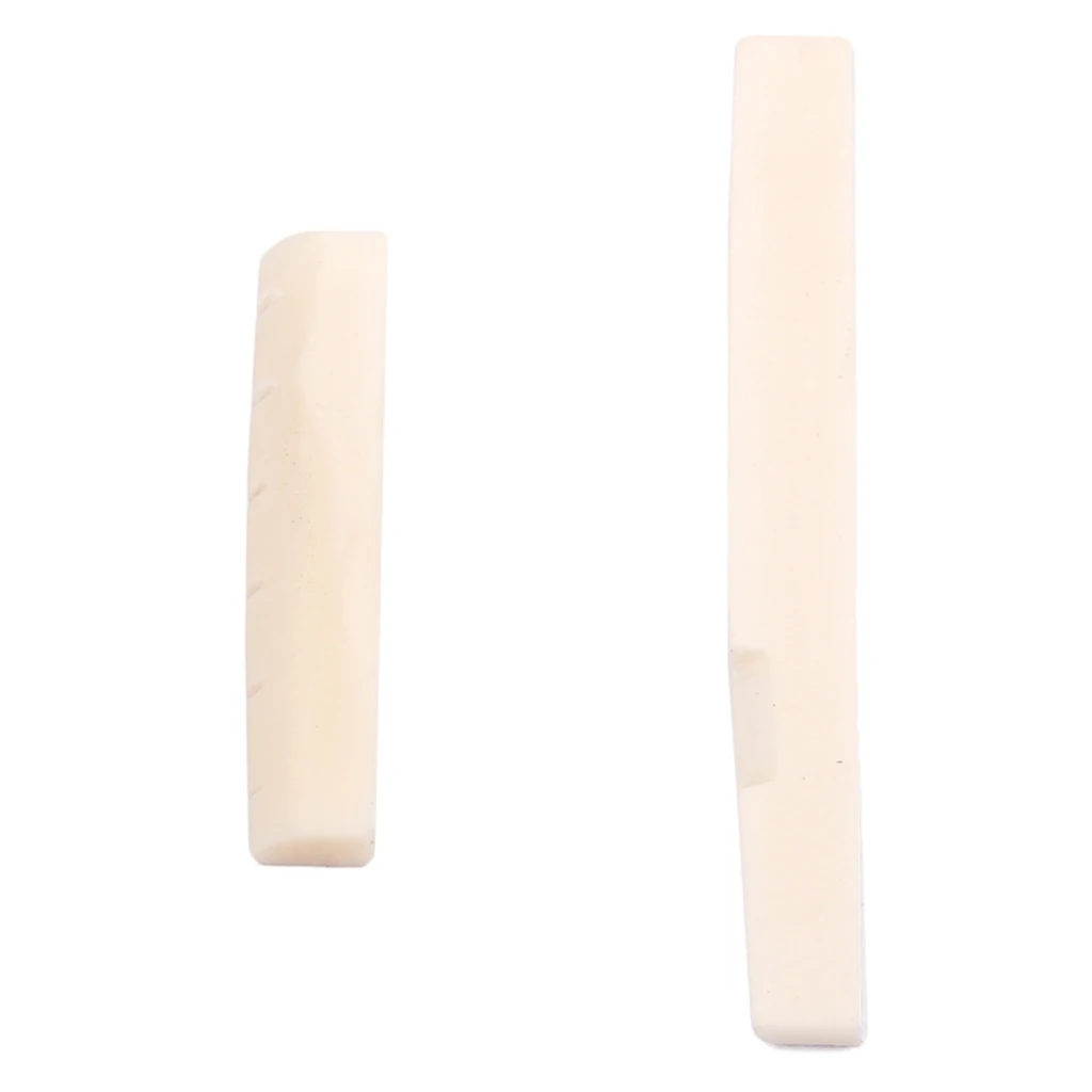 2 Piece Classical Cattle Bone Bridge Saddle Slotted Nut for Acoustic Guitar