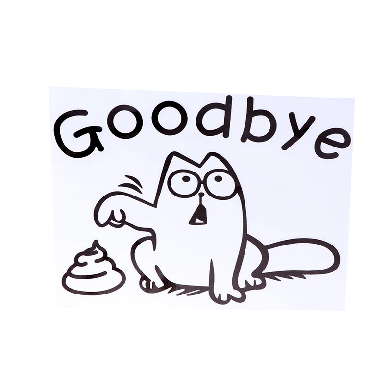 Funny Black Cat Toilet Seat Wall Sticker Bathroom Car Tank Window Home Decor Cartoon Animal Say Goodbye Decals Vinyl Mural Art | Дом и сад