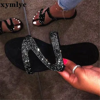 

ADISPUTENT Women Summer Flat Bling Slippers Transparent Soft Jelly Shoes Female Flip Flops Sandals Outdoor Beach Ladies Slides