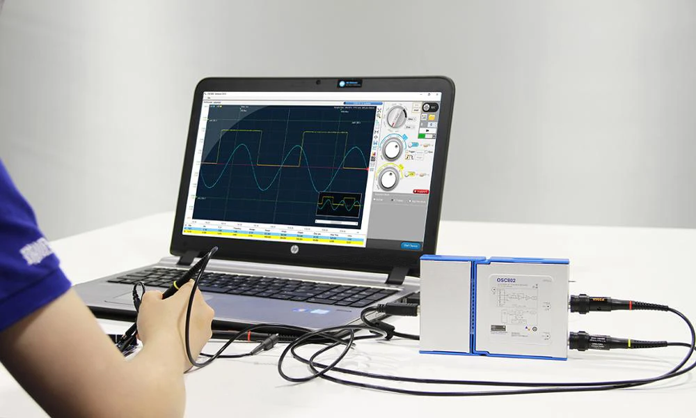 Виртуальный цифровой осциллограф USB/осциллограф для ПК OSC802, частота дискретизации 80 мс/с, полоса пропускания 20 МГц