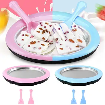 

Cartoon Fried Ice Machine Fried Yogurt Machine Pan Mini Ice Cream Maker Home Stir Yogurt Machine with 2pcs Fried Ice Shovel