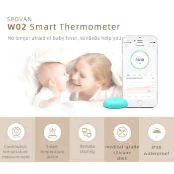 

smart bady thermometer sticker,SPOVAN intelligent continuous remote temperature monitoring home health fever sensor bluetooth