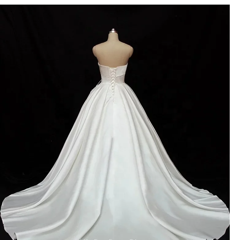 Alilove Stain/A Line/Strapless/White/Bridal/Simple/New/Style/Backless/Big Size/Bride Wedding Dress Sleeveless/Lace/Women/Luxury