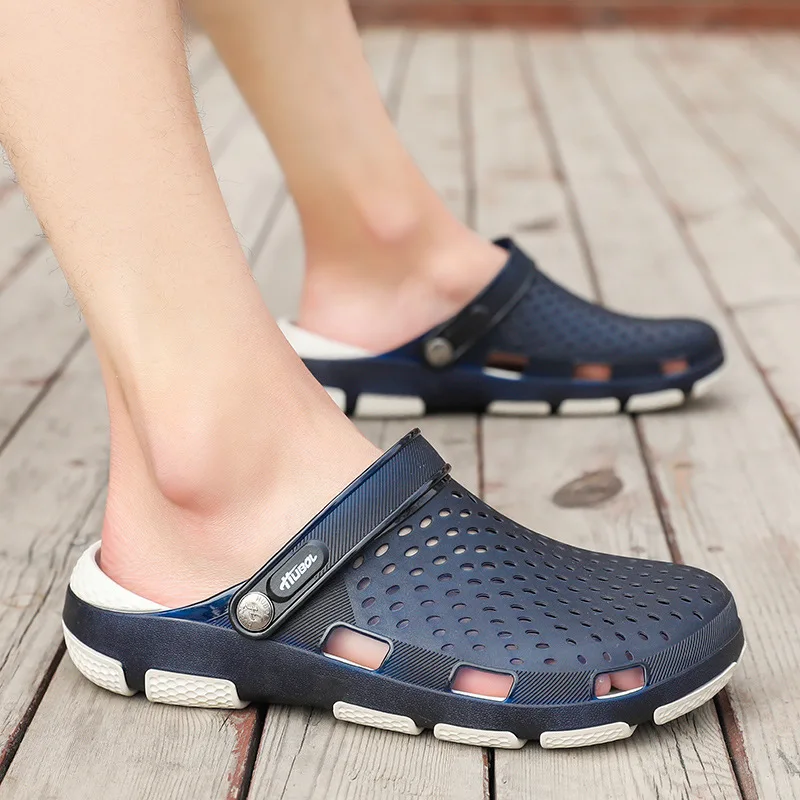 

Summer New Style Sandals Closed-toe Hollow out Large Size Porous Shoes Breathable Anti-slip Beach Gel Shoes