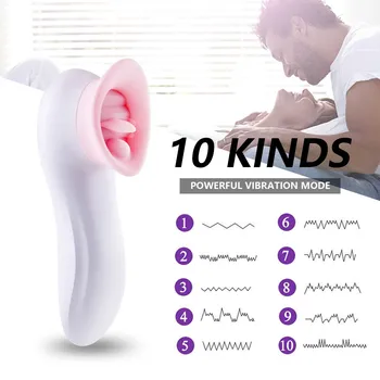 Powerful Clit Sucker Vibrator Oral Sex Vibrator Tongue Vibrating Nipple Sucking Blowjob Vagina Clitoris Stimulator Sex Toys 3
