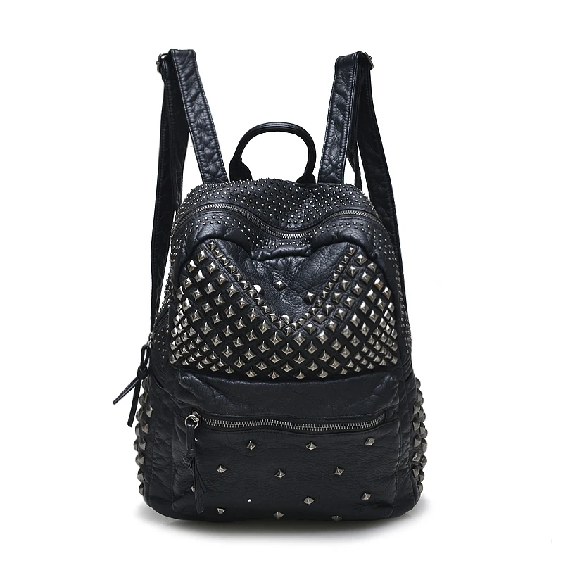 Women Fanshion Backpacks High Quality School Bags For Girls Lady Bags Rivet Bags 