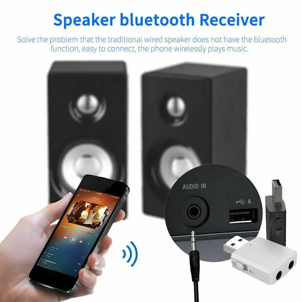 Bluetooth 5,0 аудио приемник передатчик мини стерео Bluetooth AUX RCA USB 3,5 мм разъем для ТВ ПК автомобильный комплект беспроводной адаптер