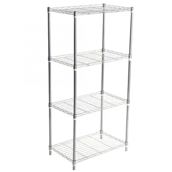 

Shelf 4-Tier Metal Heavy Duty Antirust Storage Rack Shelf Shelving Unit for Kitchen Bathroom Office Accessories
