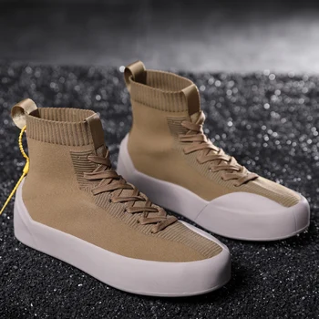 

Men Winter Autumn High Tops Shoes Male Rubber Sole Sneakers Plimsolls Espadrilles Man Super cool Brand Trainers