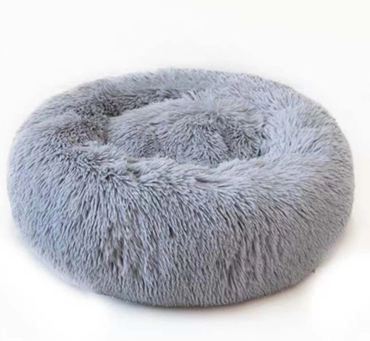 light grey Удобные товары для животных, Круглая Большая корзина для собак, домик для домашних животных, подушка, коврик для кошек, корзина для собак, кровать, собачья будка - Цвет: light grey