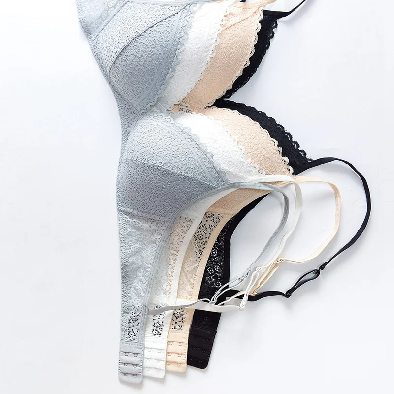 Кружевной сексуальный бюстгальтер с треугольными чашечками, Женский комплект высокого качества, пуш-ап, без стального кольца, бюстгальтер без косточек, комплект нижнего белья, жаккардовый комплект бюстгальтер и трусики