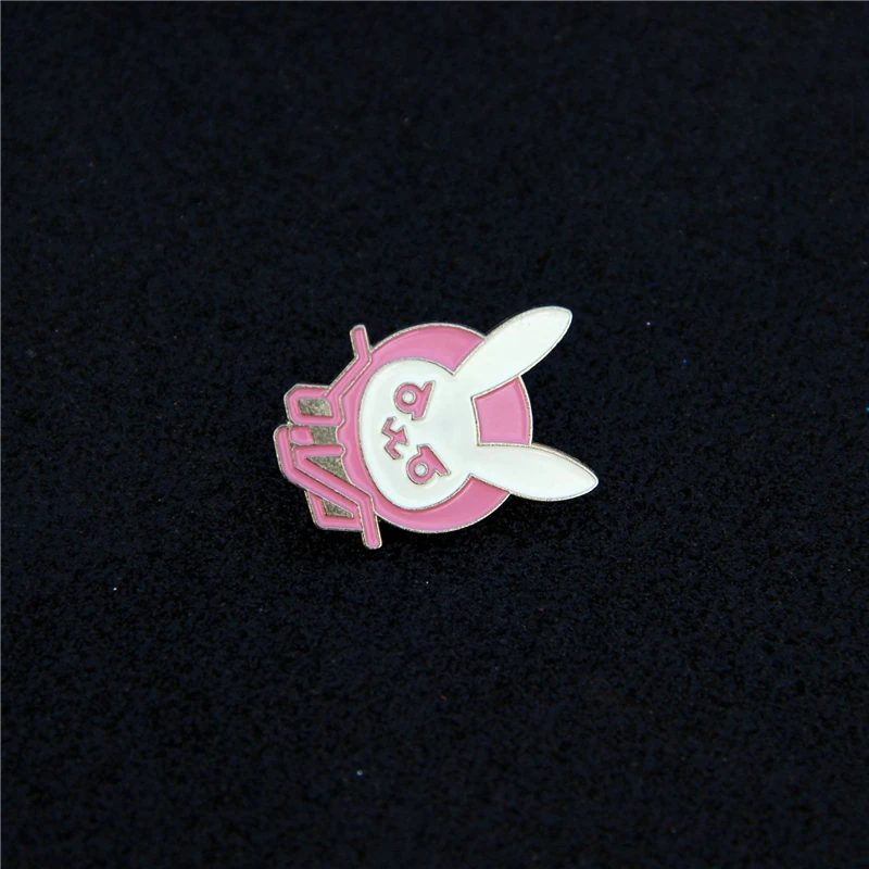 Металлический Overwatch D. Va мультфильм кролик бейдж на булавке рубашка воротник рюкзаки украшения Cos Реквизит рождественские подарки 1 шт