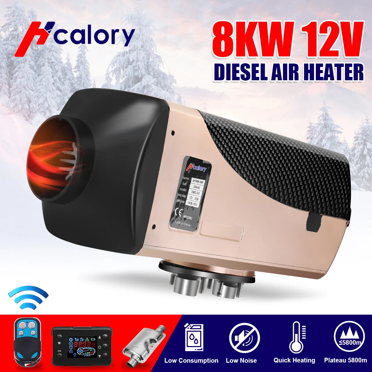 

Car Heater 8KW 12V Diesel Heater Parking Air Heater Diesel Parking Heater Set With Remote Control LCD Monitor for RV, Motorhome