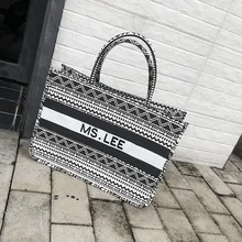 Женская сумка-тоут, полосатая Высококачественная Холщовая Сумка на плечо, Роскошная большая сумка для покупок, богемная сумка в национальном стиле для женщин