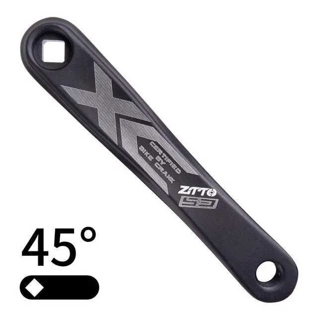 ZTTO рукоятка MTB 170 мм квадратная коническая рукоятка левая сторона алюминиевая для горного велосипеда шоссейного велосипеда - Цвет: Black 45