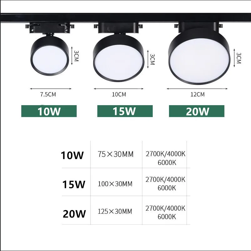 low voltage downlight 2 Wires 3 Wires 4 Wires 10W 15W 20W 25W LED Track Light Ceiling Lamp Spotlight Indoor Home Commerical Lighting 1 Phase 3 Phase down light