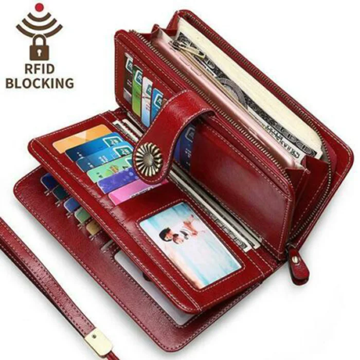 Fashion casual Women Leather Long Wallet Zipper Multifunction Large Capacity Purse multi-function card bag Female Money Clip