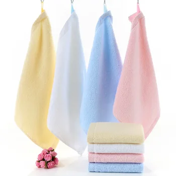 

Fu Runzi Cotton Thick Soft Towel Absorbent Kindergarten Square Logo Custom Hand Towel with Hook