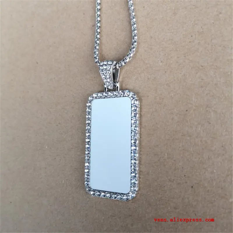 sublimation blank rectangle photo necklaces pendants Valentines Day gift hot tranfer printing consumable  10pcs/lot 4