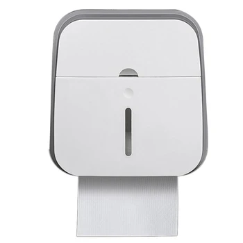 

Double Layer Toilet Paper Holder Waterproof No Punching Wall Mounted Tissue Box Shelves Bathroom Product,Gray