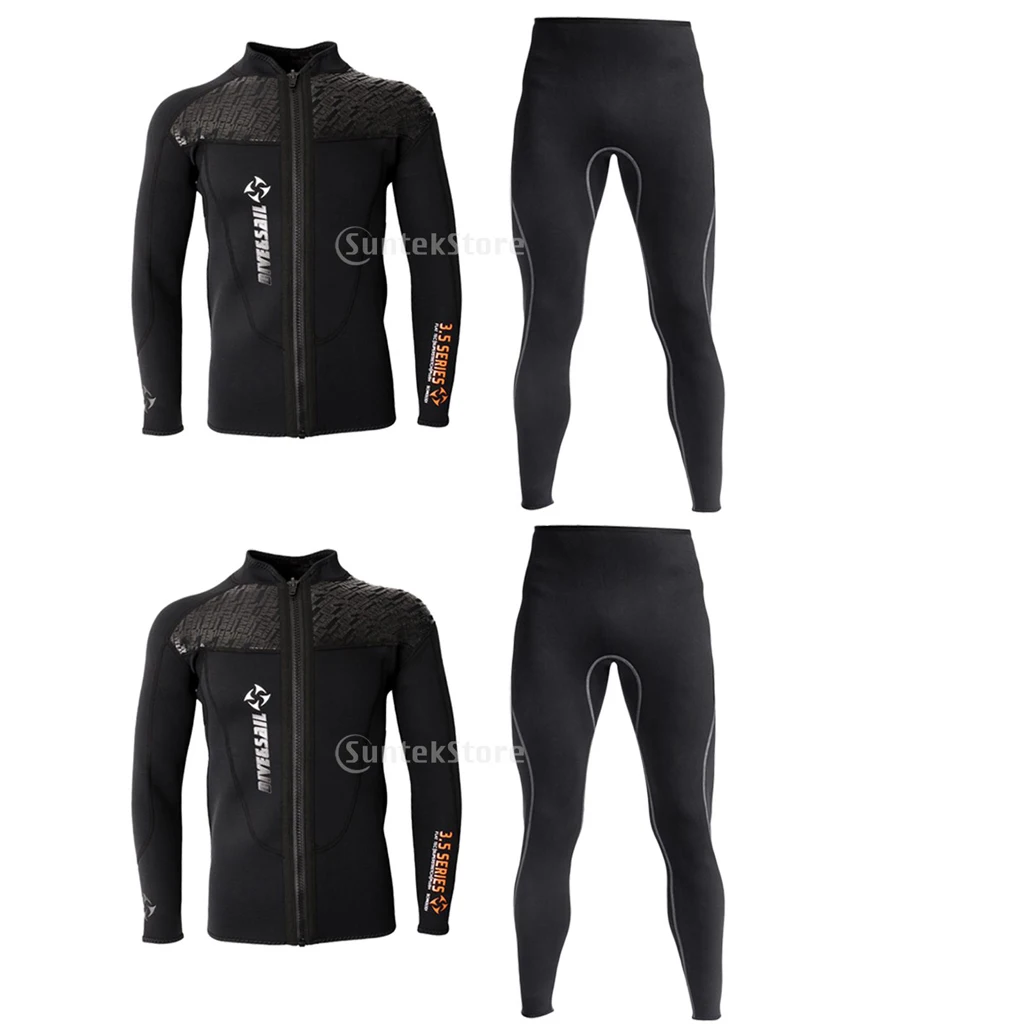 

Durable Men Wetsuit Jacket 3mm Neoprene Long Sleeve Jacket Wetsuit Pants Sets of 2 Wetsuits
