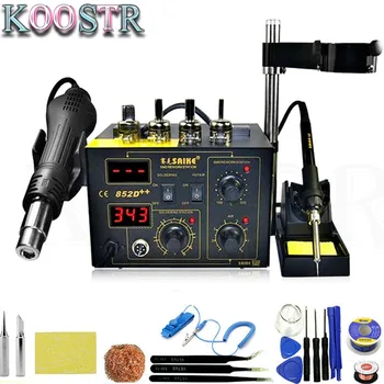

SAIKE 852D++ 2 in 1 SMD Rework Station Hot air gun soldering station Desoldering station 220V 110V