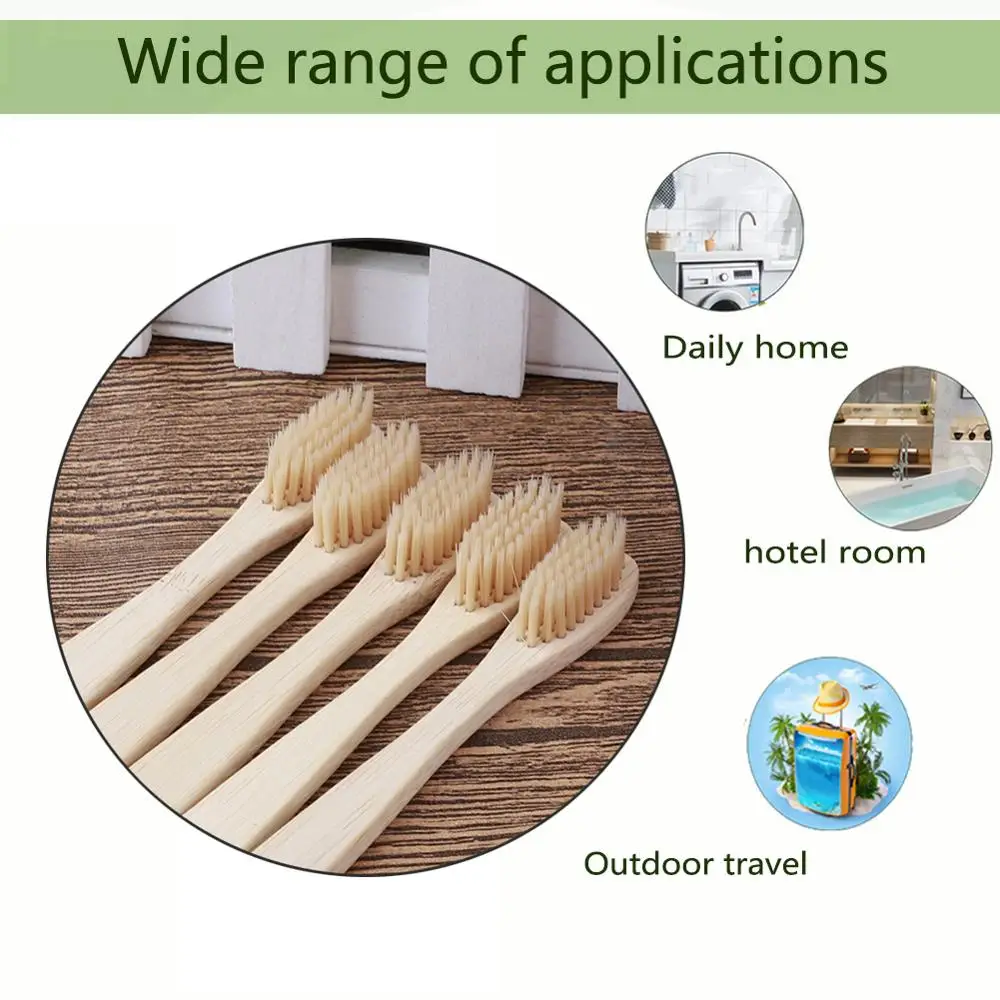 Natural Bamboo Toothbrush Wood Toothbrushes Soft Bristles Capitellum Fiber Toothbrush Eco-Friendly Oral Care travelling