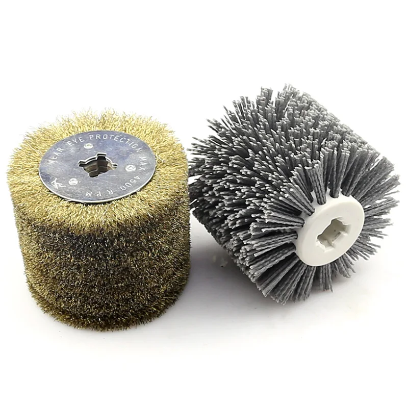 2 in 1 Woodwooking Polishing Wheel Brush 120x100x19Mm Drum Sander Tools for Woodworker
