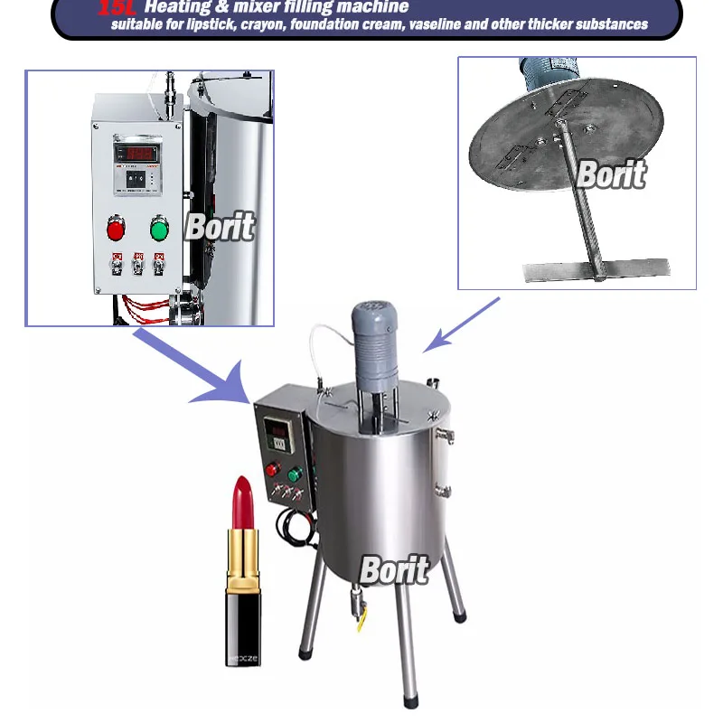 Бальзам для губ Электрический нагрев растворяющий бак для смешивания помады машина