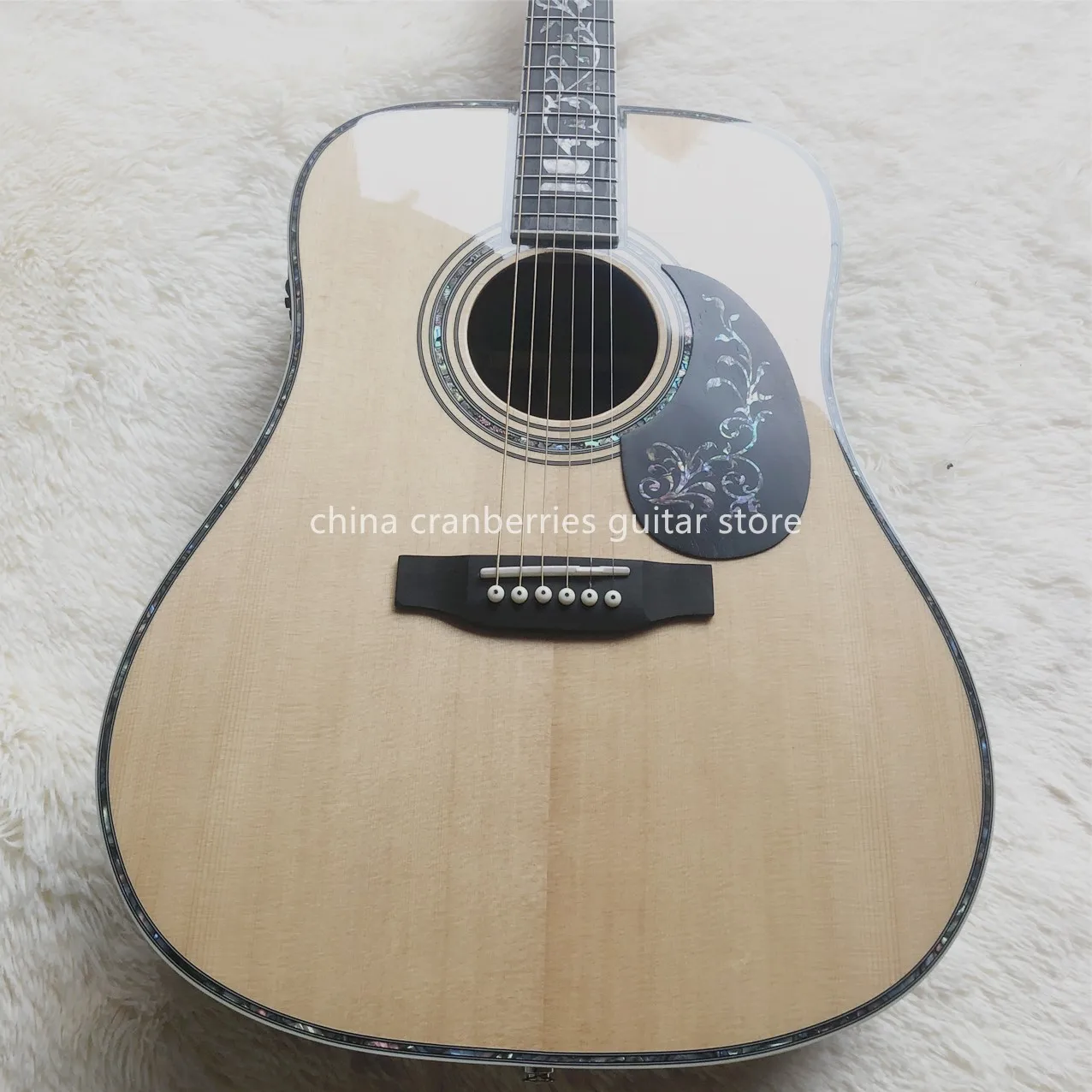 Новинка 2020 твердая ель Топ модель 45 акустическая гитара розовое дерево pickguard