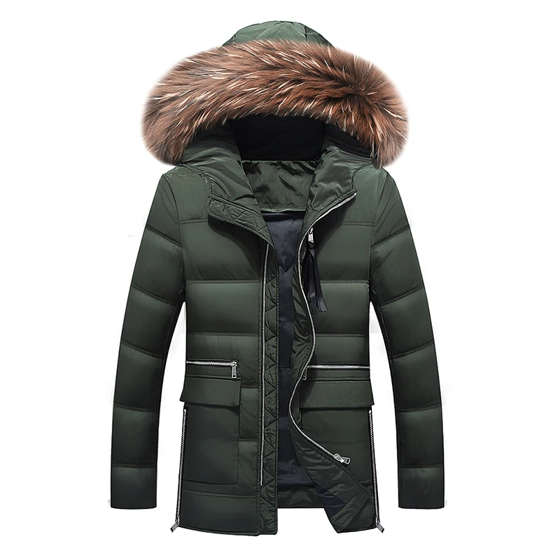 Новое поступление, зимняя куртка на утином пуху, мужские повседневные пуховики, теплые утолщенные пальто, повседневная мужская парка 1632