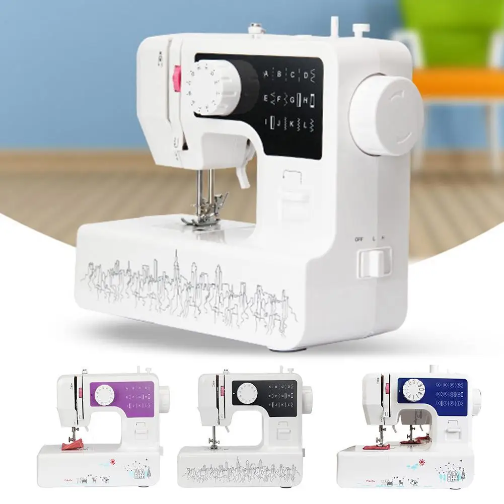 

JG-1602 Mini 12 Stitches Sewing Machine Household Multifunction Double Thread And Speed Free-Arm Crafting Mending LED