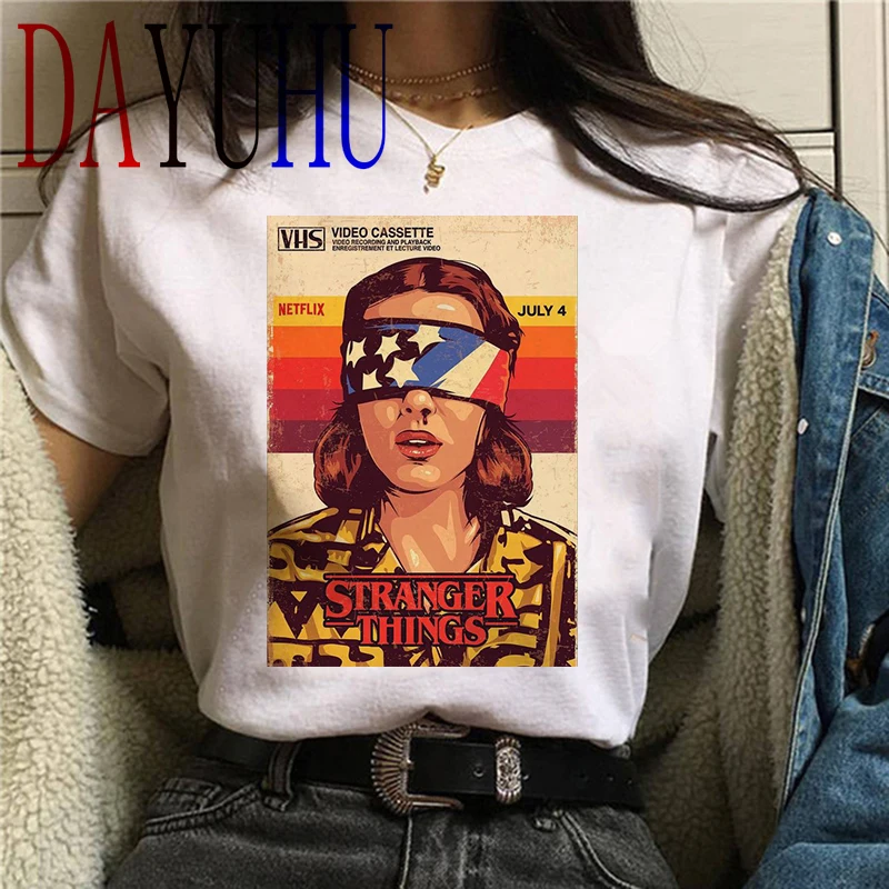 stranger things Season 3 T Shirt Women Harajuku New Tshirt Funny 90s Female Graphic T-shirt Ullzang Upside Down Top Tees Cartoon