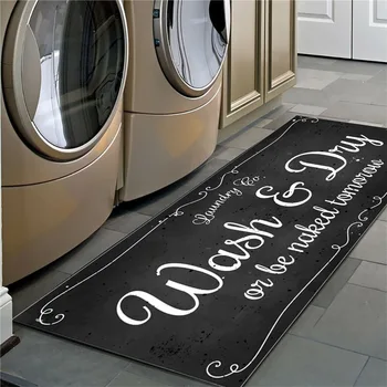 

Non Slip Floor Mat Laundry Room Mat Soft Flannel Carpet Entrance Doormat Self-Service Laundry Bath Mat Balcony Area Rugs