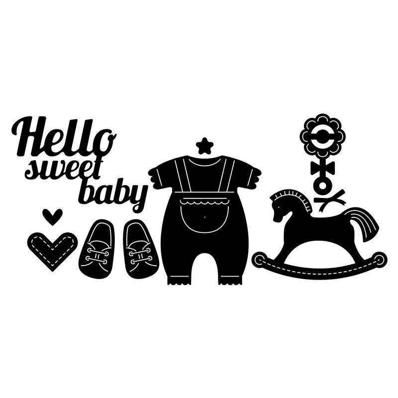 Eastshape Hello Sweet Baby металлические режущие штампы для маленьких туфель режущие штампы для изготовления открыток Скрапбукинг штампы для вырезания трафаретов