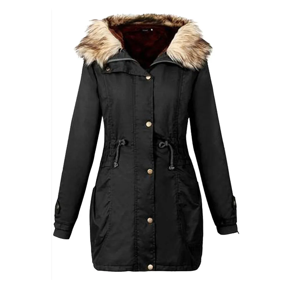 astounding  JAYCOSIN Womens Jacket Hooded Winter Long Coat Size Outwear Women Autumn Long Sleeve Coat Fleece Lo