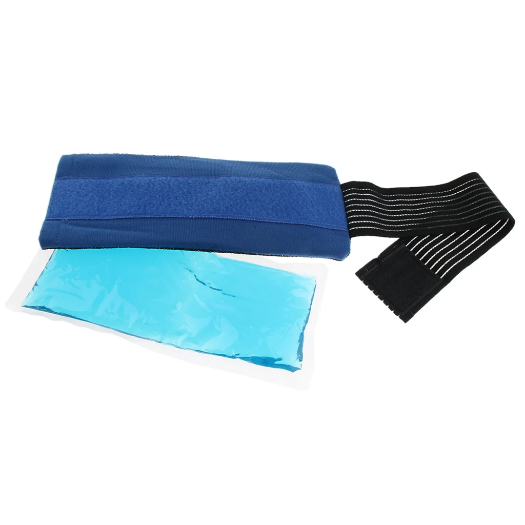 Reusable Gel Ice Pack Cold & Heat Pad with Elastic Strap for Neck Head Ankle Shoulder Migraine Elbow Knee Pain Sports Injuries