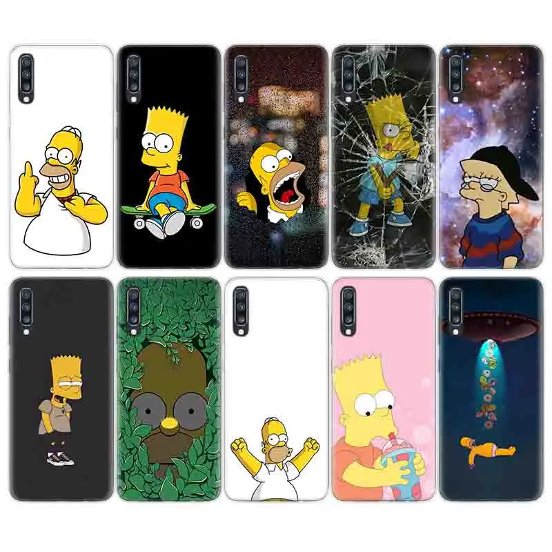 Симпсоны сзади чехол для телефона samsung A90 A80 A70 A60 A50 A50S A40 A30 A30S A20E A10E A10s S10Plus M40 M30